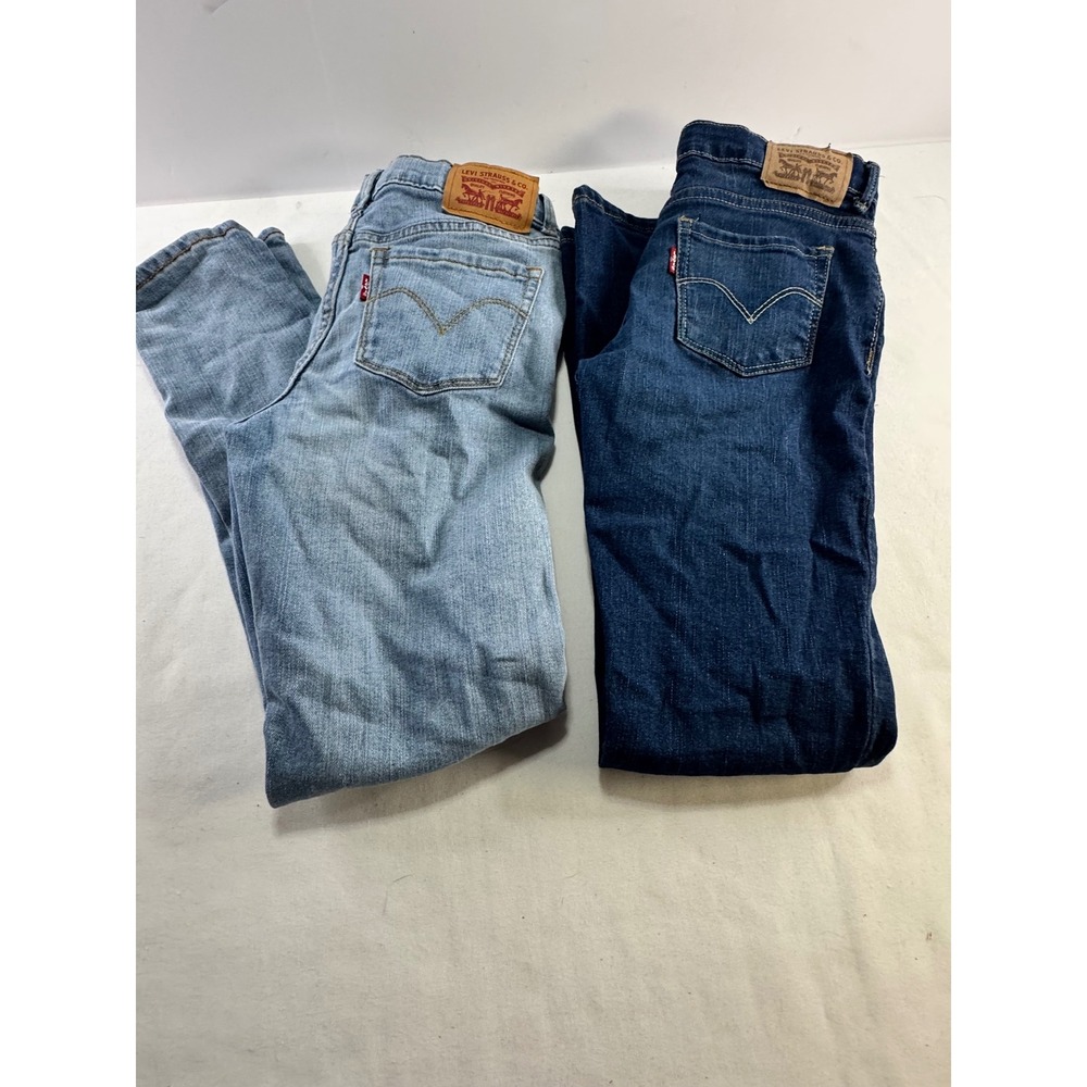 Levis Kids 710‎ Super Skinny Jeans Bundle Size 10 Reg Light & Dark Wash 2 Pairs